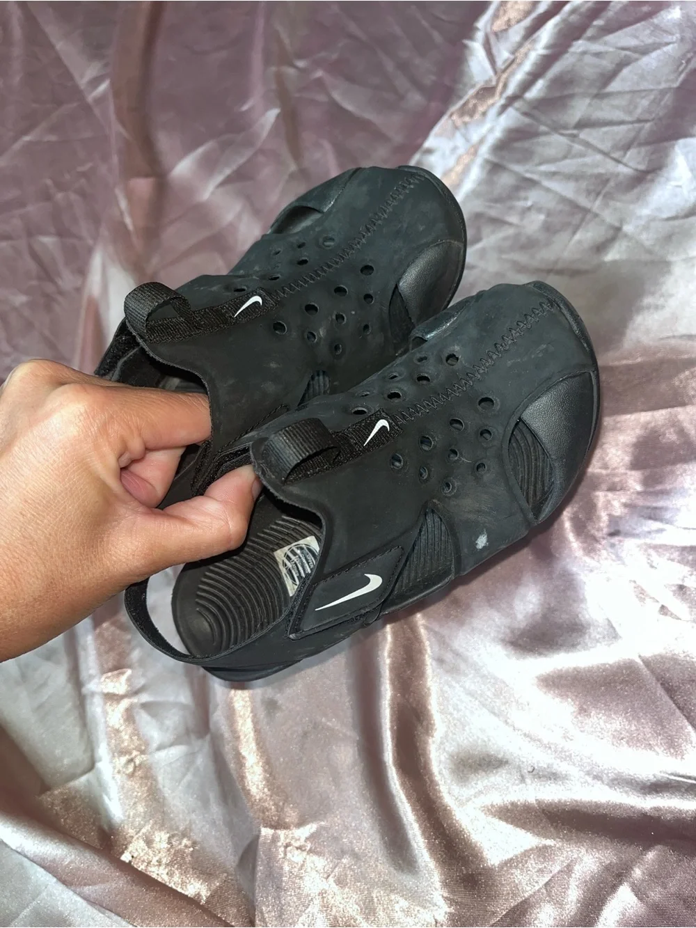 Nike Black Kids Slip-On Water Sandals